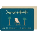 CARTE DOUBLE DES PLUMES ET DES FLEURS RETRAITE / ENVOL
