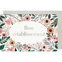 CARTE DOUBLE DES PLUMES ET DES FLEURS BON RETABLISSEMENT