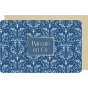 CARTE DOUBLE DES PLUMES ET DES FLEURS PARRAIN
