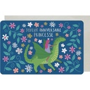 CARTE DOUBLE DES PLUMES ET DES FLEURS ANNIVERSAIRE