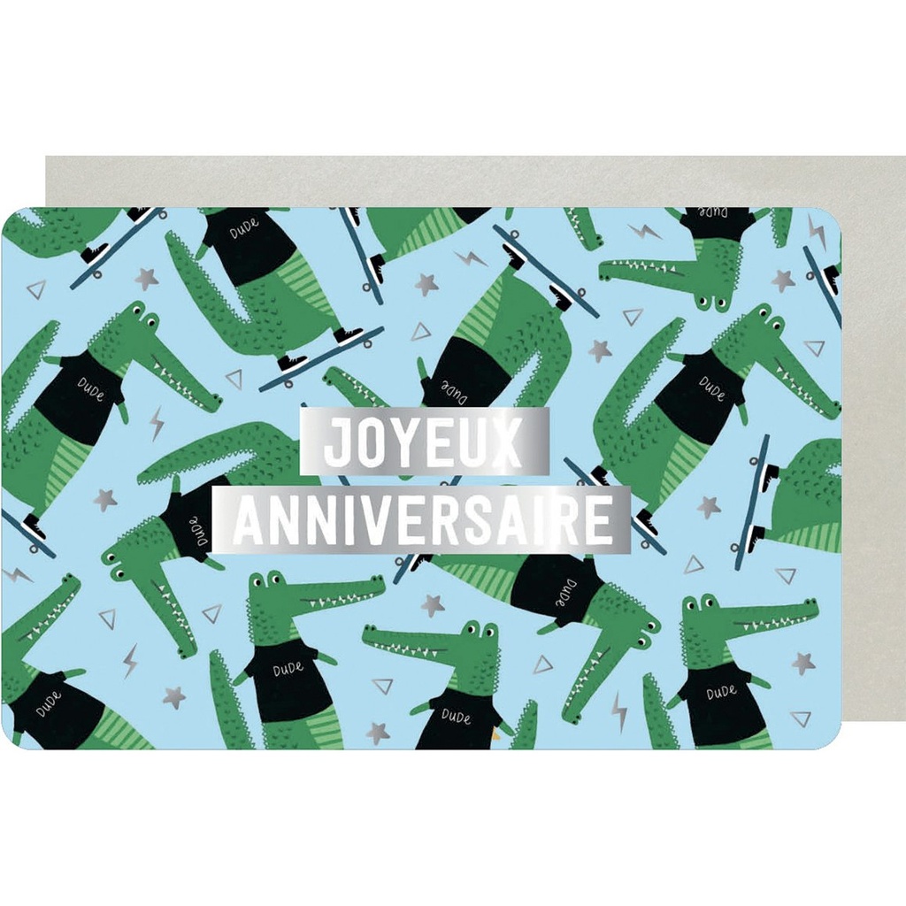 CARTE DOUBLE DES PLUMES ET DES FLEURS ANNIVERSAIRE