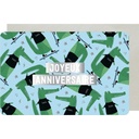 CARTE DOUBLE DES PLUMES ET DES FLEURS ANNIVERSAIRE