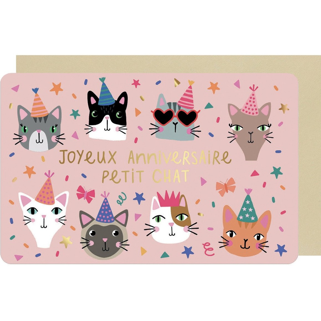 CARTE DOUBLE DES PLUMES ET DES FLEURS ANNIVERSAIRE