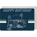 CARTE DOUBLE DES PLUMES ET DES FLEURS ANNIVERSAIRE