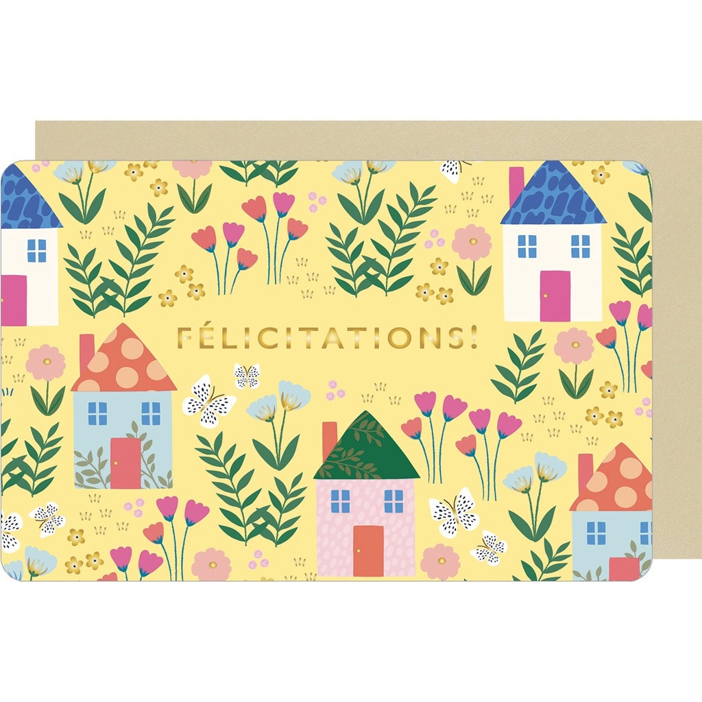 CARTE DOUBLE DES PLUMES ET DES FLEURS CHANGEMENT DE VIE