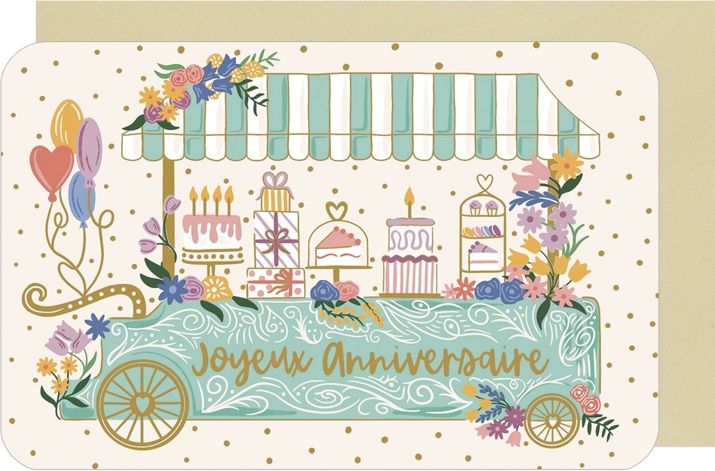 CARTE DOUBLE DES PLUMES ET DES FLEURS H ANNIVERSAIRE FEMME
