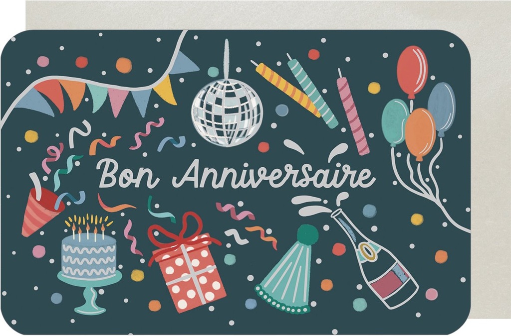 CARTE DOUBLE DES PLUMES ET DES FLEURS H ANNIVERSAIRE ADULTE MIXTE