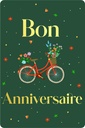 CARTE DOUBLE DES PLUMES ET DES FLEURS ANNIVERSAIRE