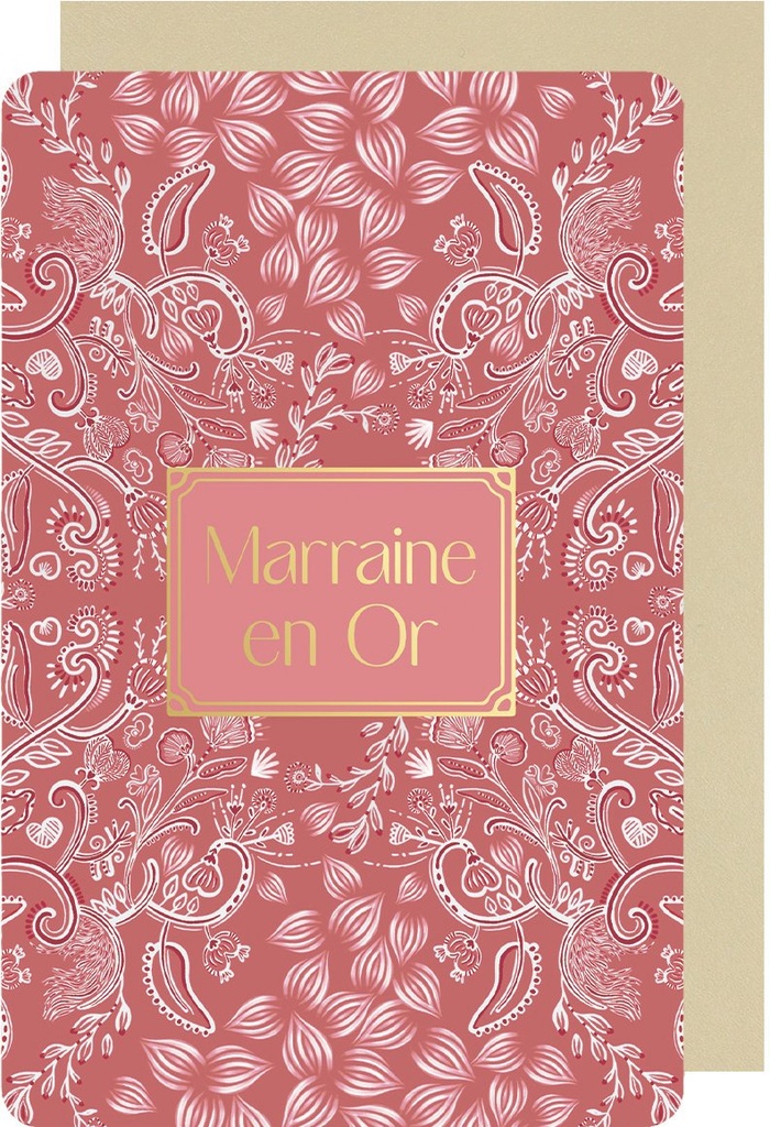 CARTE DOUBLE DES PLUMES ET DES FLEURS MARRAINE