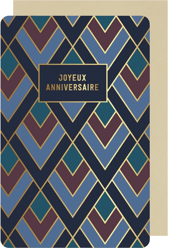 CARTE DOUBLE DES PLUMES ET DES FLEURS ANNIVERSAIRE