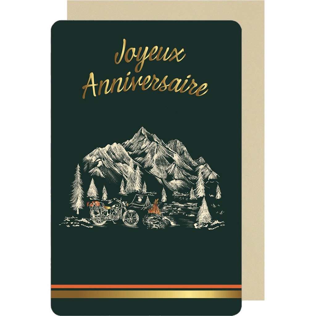 CARTE DOUBLE DES PLUMES ET DES FLEURS ANNIVERSAIRE HOMME