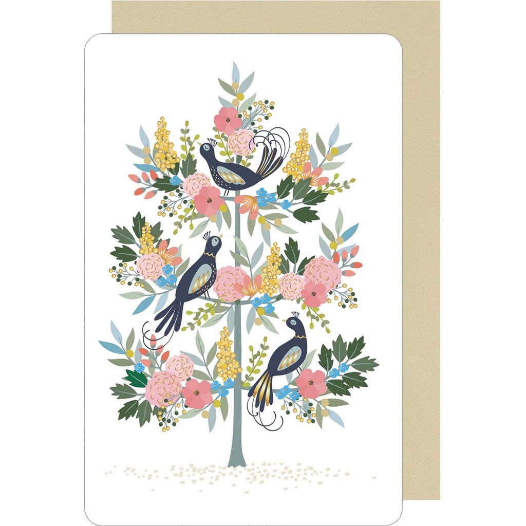 CARTE DOUBLE DES PLUMES ET DES FLEURS SANS TEXTE