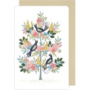 CARTE DOUBLE DES PLUMES ET DES FLEURS SANS TEXTE