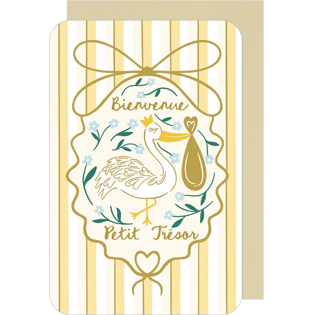 CARTE DOUBLE DES PLUMES ET DES FLEURS V NAISSANCE MIXTE