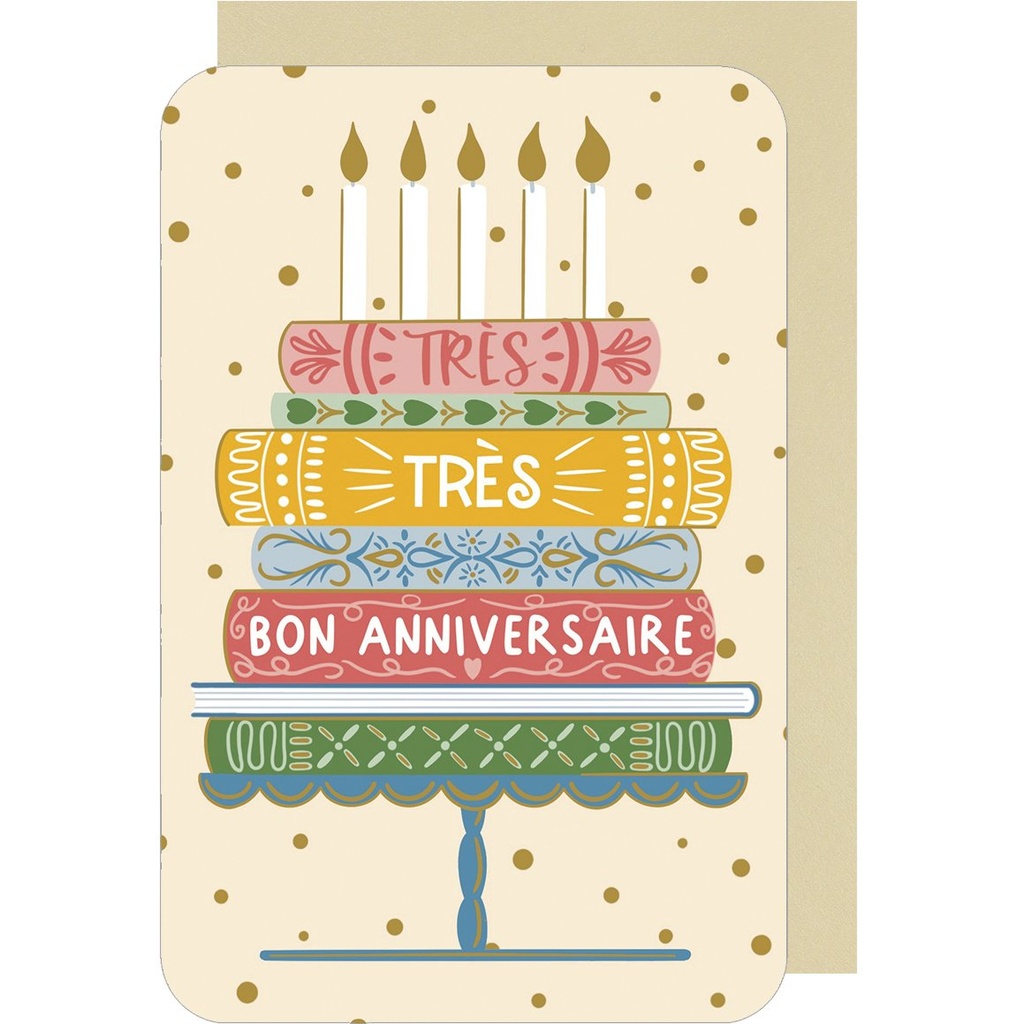 CARTE DOUBLE DES PLUMES ET DES FLEURS V ANNIVERSAIRE ADULTE MIXTE