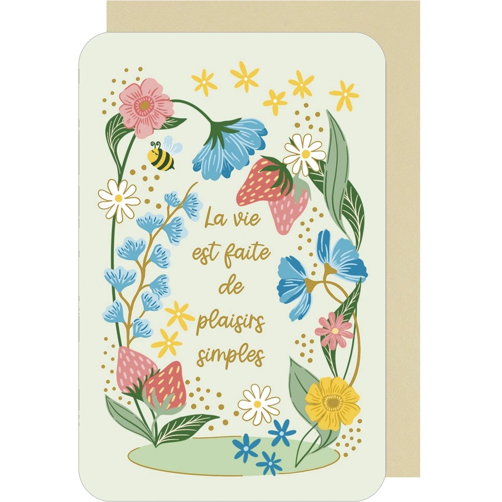 CARTE DOUBLE DES PLUMES ET DES FLEURS V CITATION POSITIVE