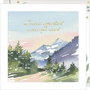 CARTE DOUBLE JOLIE AQUARELLE 15 X 15 - CITATION MONTAGNE