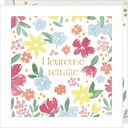 CARTE DOUBLE JOLIE AQUARELLE 15 X 15 - RETRAITE FLEURS