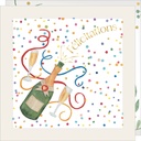 CARTE DOUBLE JOLIE AQUARELLE 15 X 15 - FELICITATION BOUTEILLE