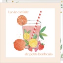 CARTE DOUBLE JOLIE AQUARELLE 15 X 15 - CITATION CITRONNADE