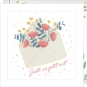 CARTE DOUBLE JOLIE AQUARELLE 15 X 15 - POUR TOI ENVELOPPE