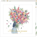 CARTE DOUBLE JOLIE AQUARELLE 15 X 15 - POUR TOI BOUQUET