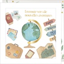 CARTE DOUBLE JOLIE AQUARELLE 15 X 15 - AVENTURES VOYAGE