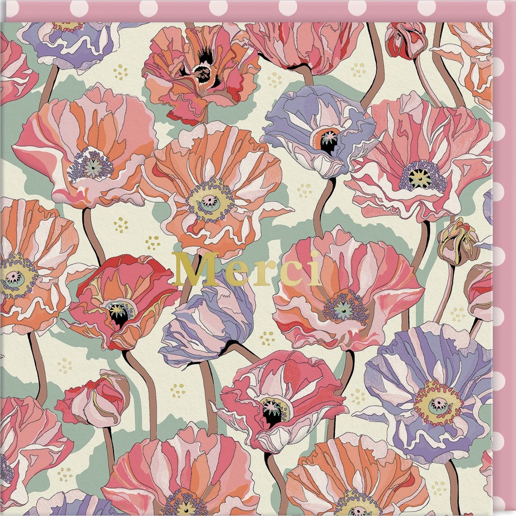 CARTE DOUBLE CATH KIDSTON 10.5 X 10.5 - COQUELICOT