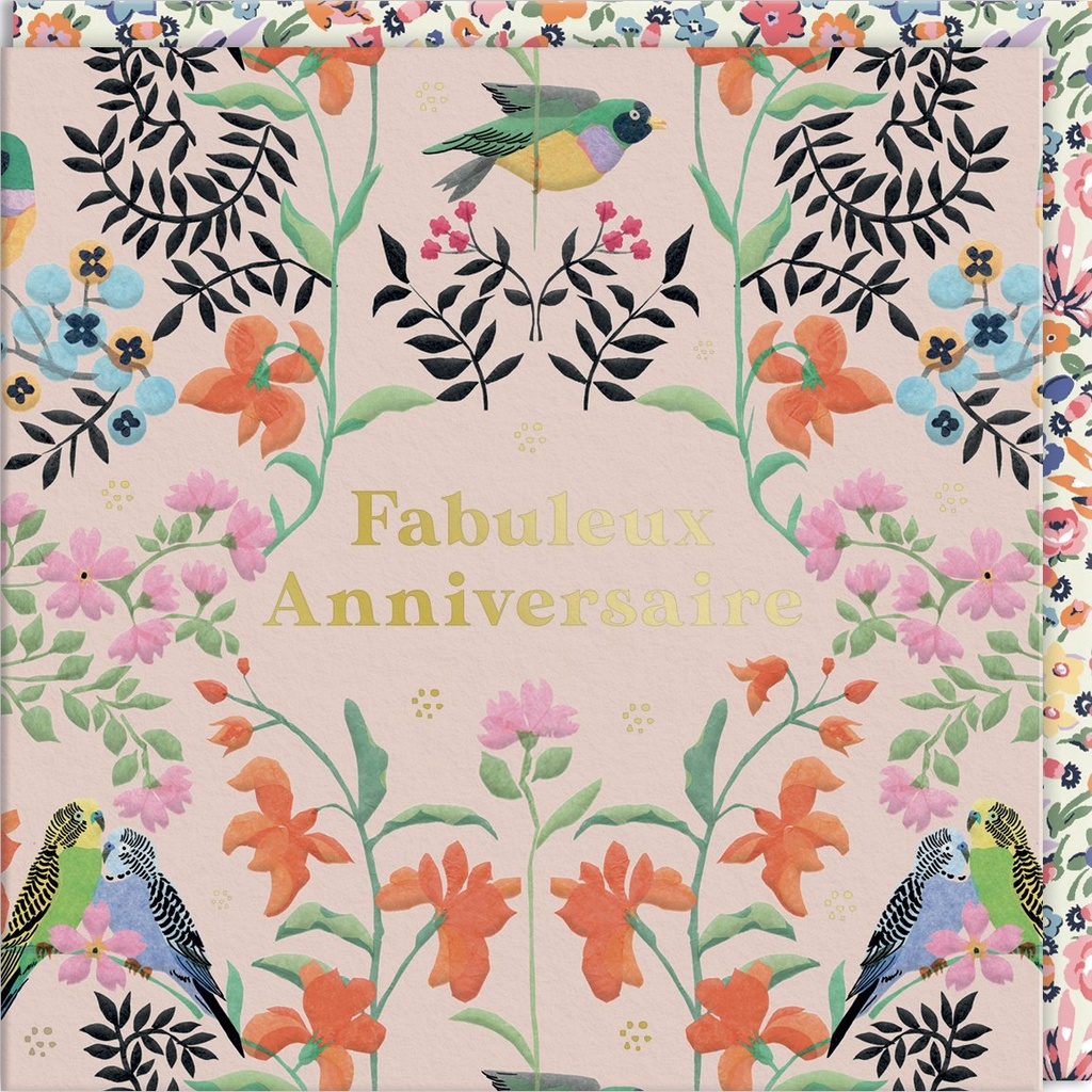 CARTE DOUBLE CATH KIDSTON 10.5 X 10.5 - PERROQUETS