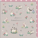 CARTE DOUBLE CATH KIDSTON 10.5 X 10.5 - CHATS GRIS
