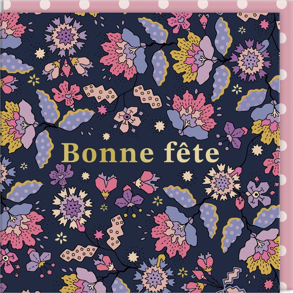 CARTE DOUBLE CATH KIDSTON 10.5 X 10.5 - FLEURS FETE
