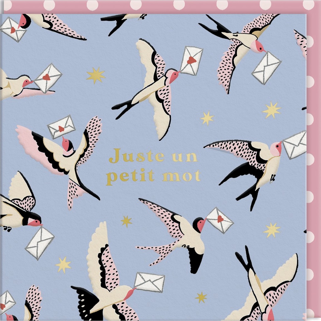 CARTE DOUBLE CATH KIDSTON 10.5 X 10.5 - HIRONDELLES
