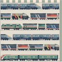 CARTE DOUBLE CATH KIDSTON 10.5 X 10.5 - TRAINS