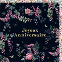 CARTE DOUBLE CATH KIDSTON 10.5 X 10.5 - FLEURS NOIR