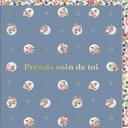 CARTE DOUBLE CATH KIDSTON 10.5 X 10.5 - FLEURS BLEU