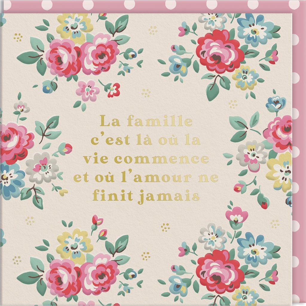CARTE DOUBLE CATH KIDSTON 10.5 X 10.5 - FLEURS FAMILLE