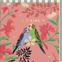 CARTE DOUBLE CATH KIDSTON 10.5 X 10.5 - PERRUCHES AMOUR