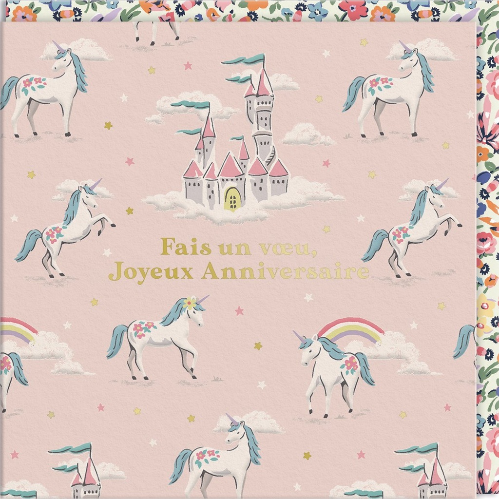CARTE DOUBLE CATH KIDSTON 10.5 X 10.5 - LICORNE