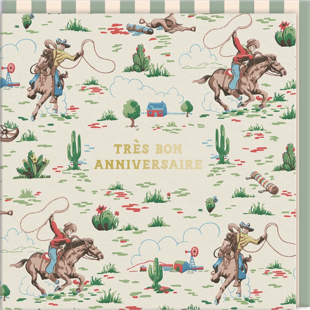 CARTE DOUBLE CATH KIDSTON 10.5 X 10.5 - COWBOY