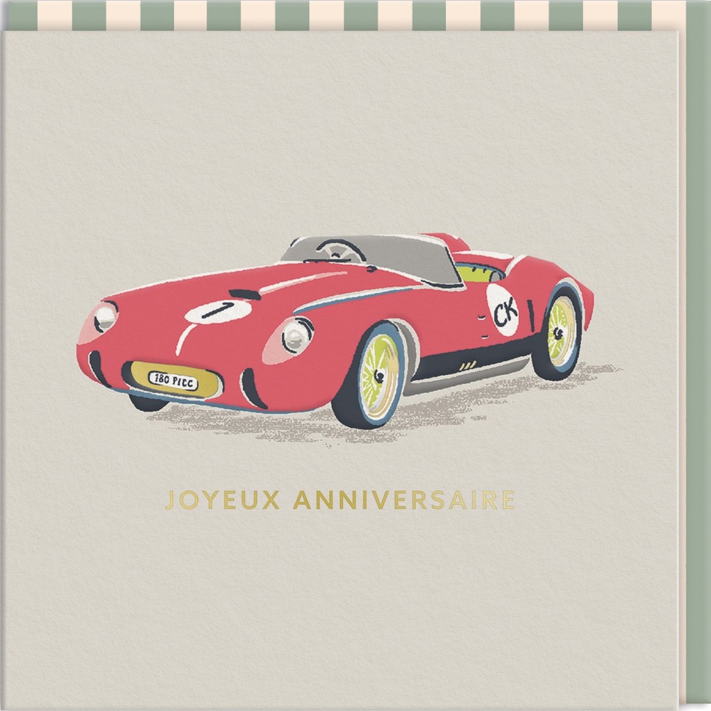CARTE DOUBLE CATH KIDSTON 10.5 X 10.5 - VOITURE ANNIVERSAIRE