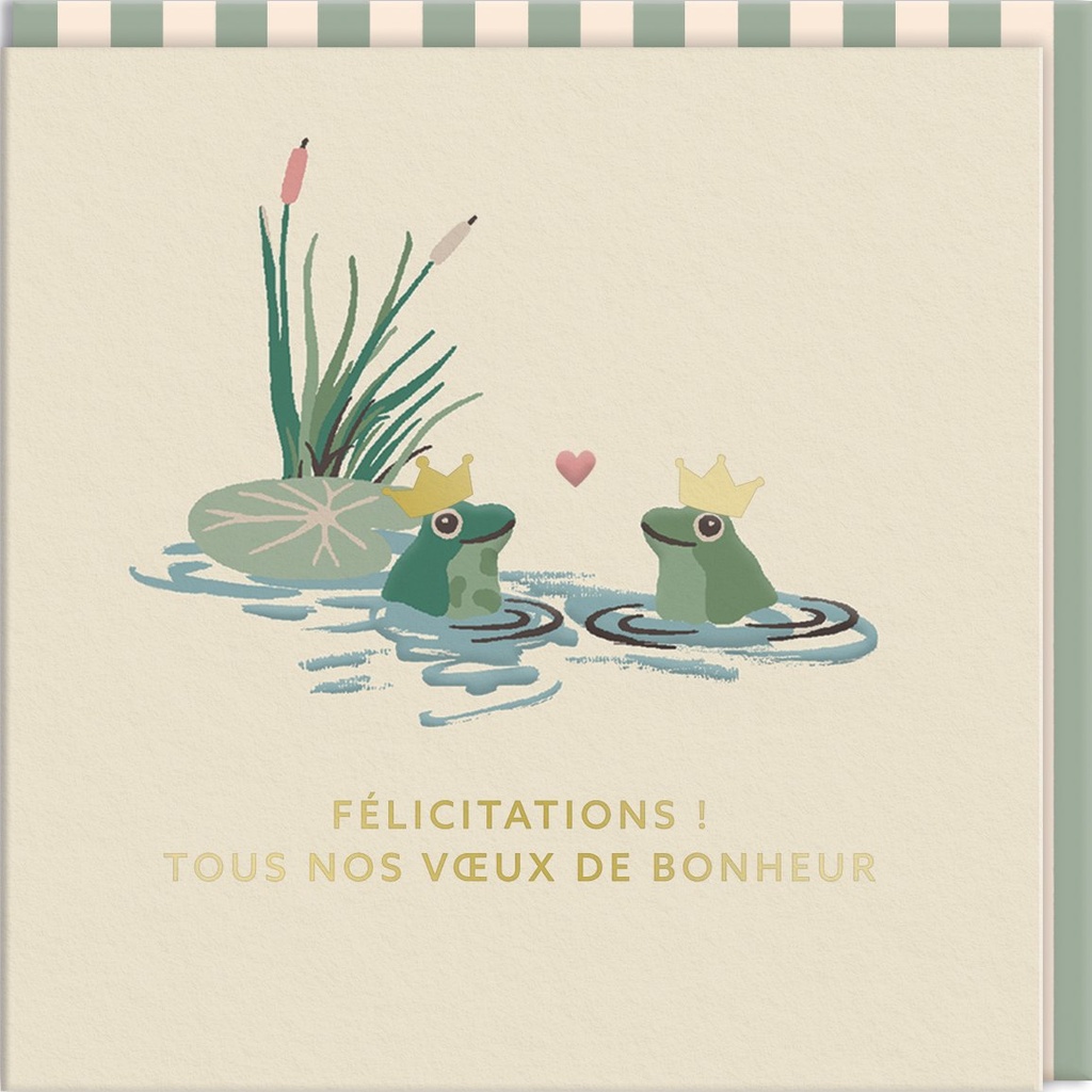 CARTE DOUBLE CATH KIDSTON 10.5 X 10.5 - GRENOUILLES