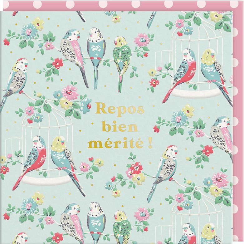 CARTE DOUBLE CATH KIDSTON 10.5 X 10.5 - PERROQUET 