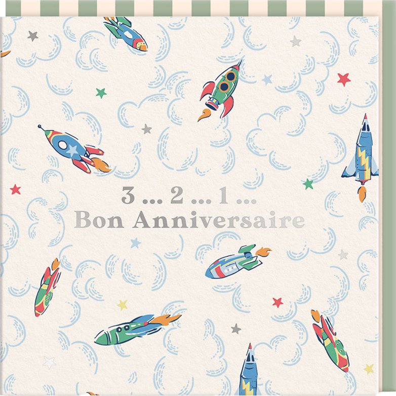 CARTE DOUBLE CATH KIDSTON 10.5 X 10.5 - ANNIVERSAIRE FUSEE