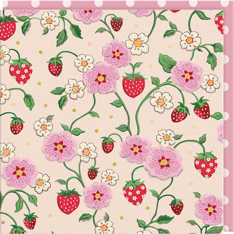 CARTE DOUBLE CATH KIDSTON 10.5 X 10.5 - FRAISE