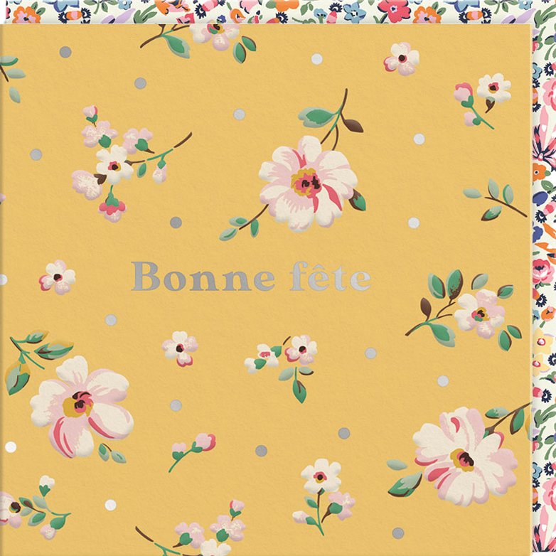 CARTE DOUBLE CATH KIDSTON 10.5 X 10.5 - FETE JAUNE