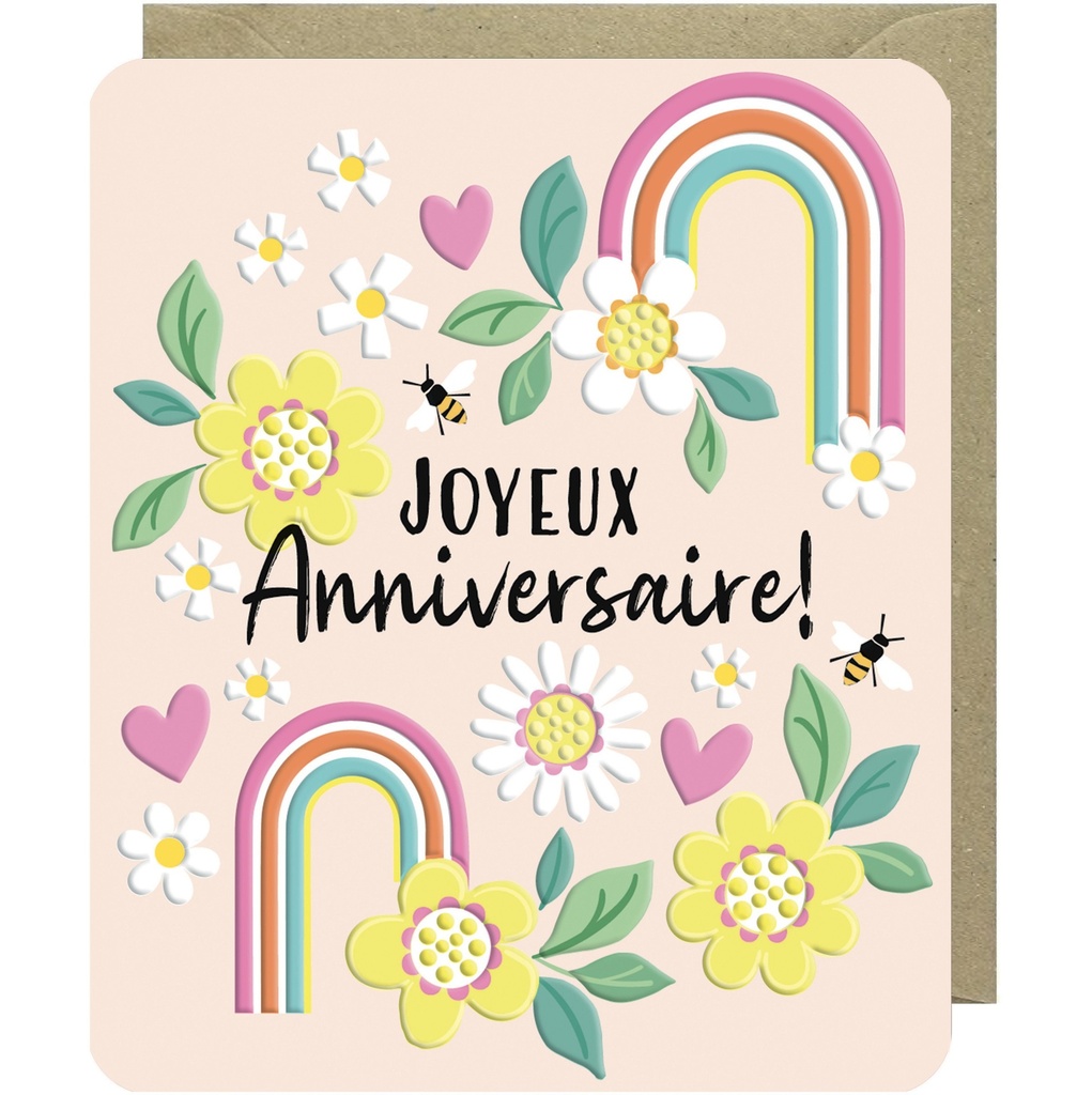 CARTE DOUBLE ODYSSEE - ANNIVERSAIRE ARC EN CIEL