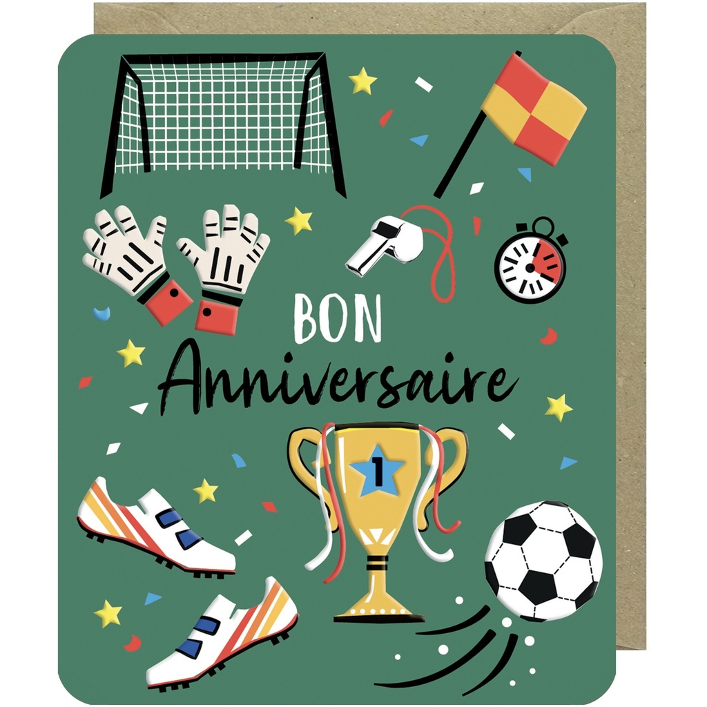 CARTE DOUBLE ODYSSEE - ANNIVERSAIRE FOOT