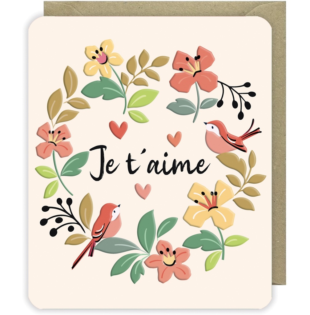 CARTE DOUBLE ODYSSEE - AMOUR OISEAUX