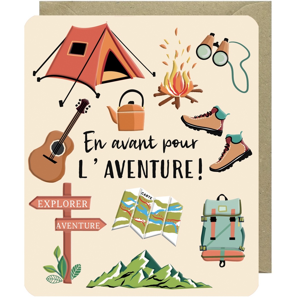 CARTE DOUBLE ODYSSEE - ANNIVERSAIRE CAMPING