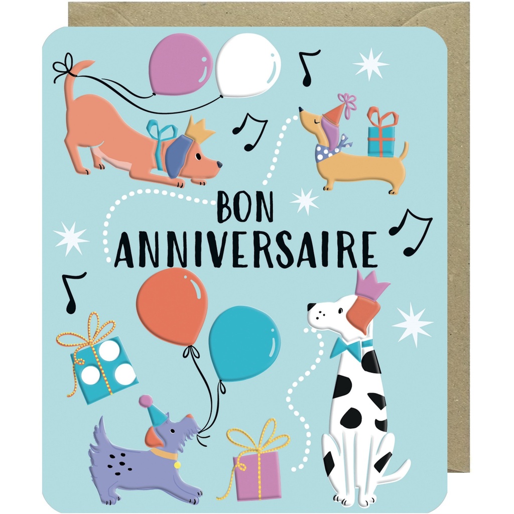 CARTE DOUBLE ODYSSEE - ANNIVERSAIRE CHIENS